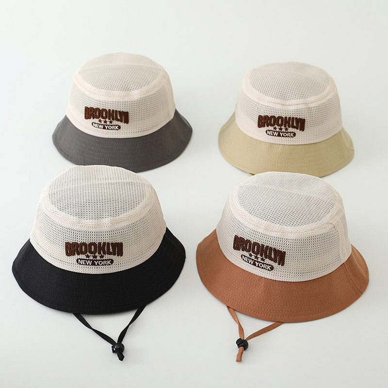 Bucket Hat Cotton - Letter Embroidered Baby Sun Hat Summer