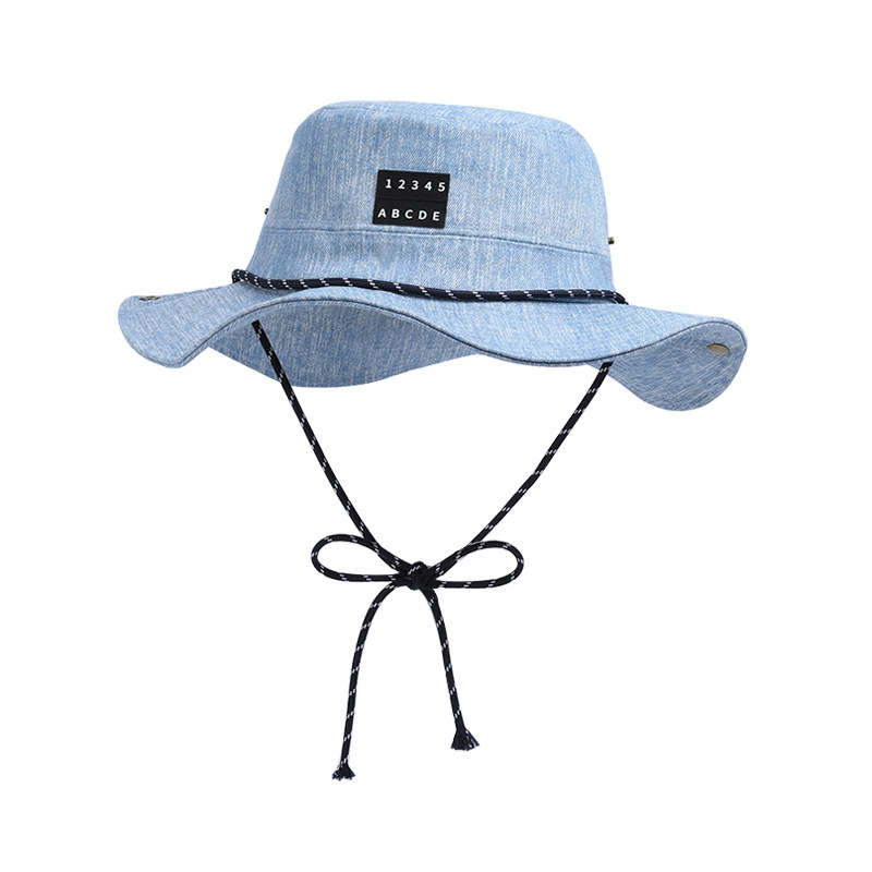 Bucket Hat Cotton - Korean Fashion Man Washed Denim Hat