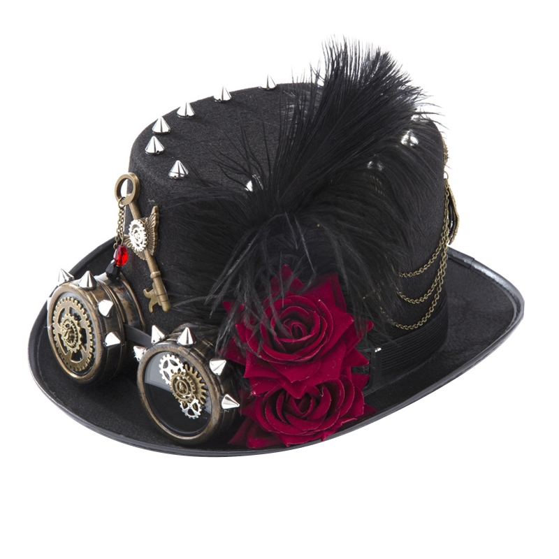 Fedora Hat Wool - Y166 Vintage Steampunk Hat Top Hat