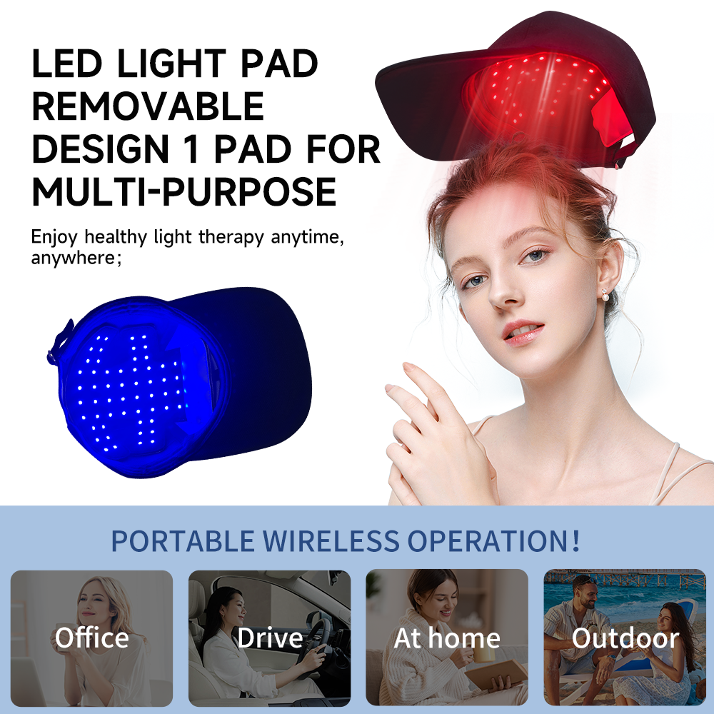 Snapback Hat Flat - 660nm&850nm Red Light Therapy Hair Growth