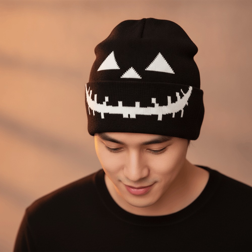 Knitted Fabric Pumpkin Beanie  - огляд і ціна Beanie Cuffed Knit