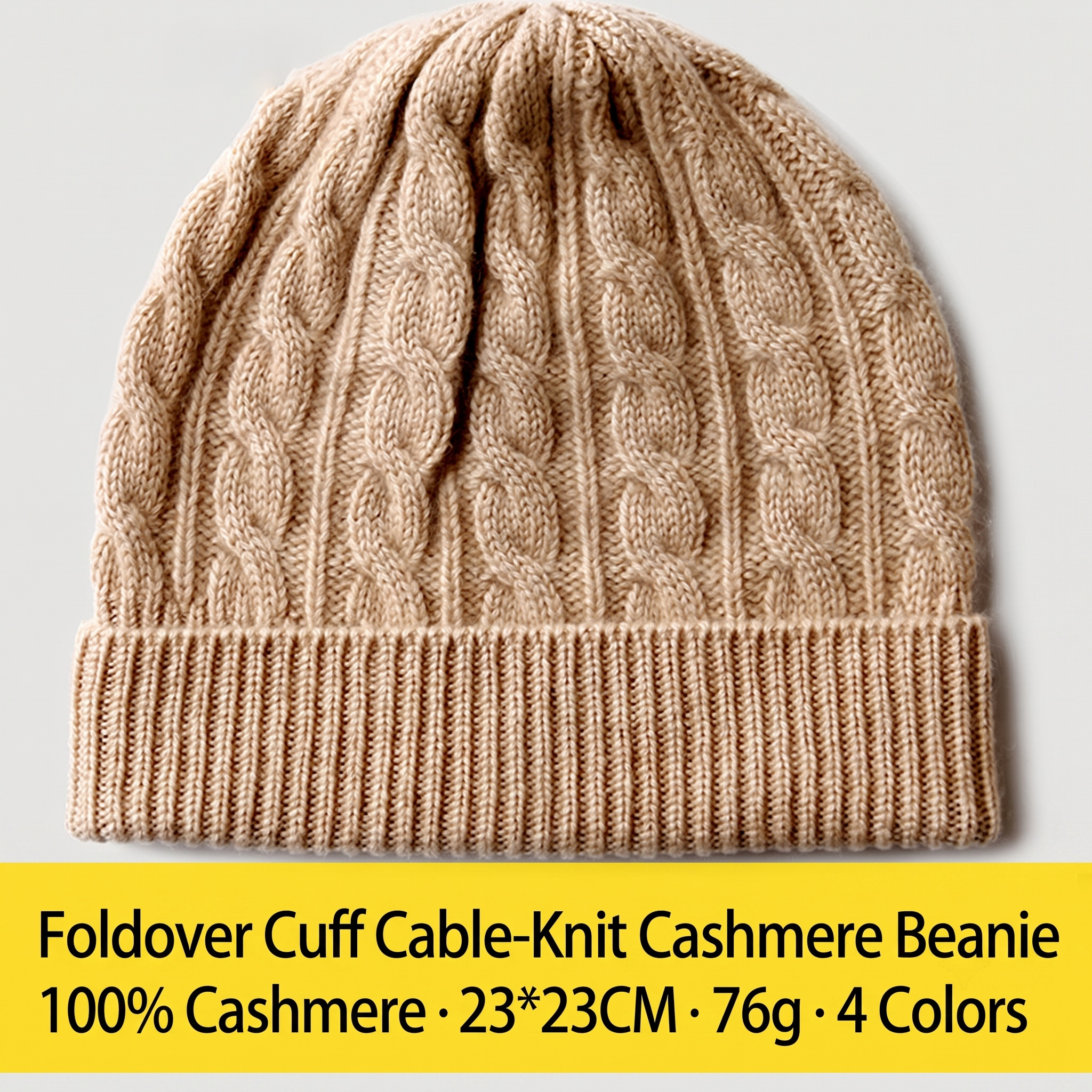 100% Pure Cashmere Knit Beanie - огляд і ціна Beanie Cuffed Knit