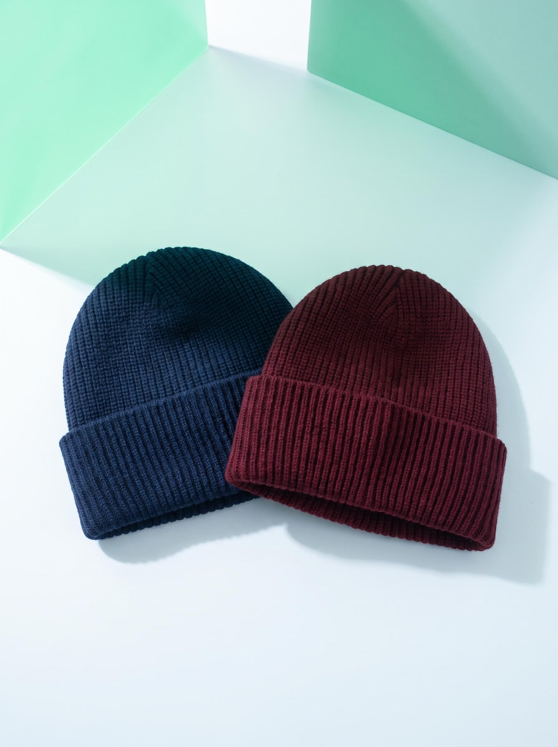 Navy Blue Ribbed Knit Thermal  - огляд і ціна Beanie Cuffed Knit