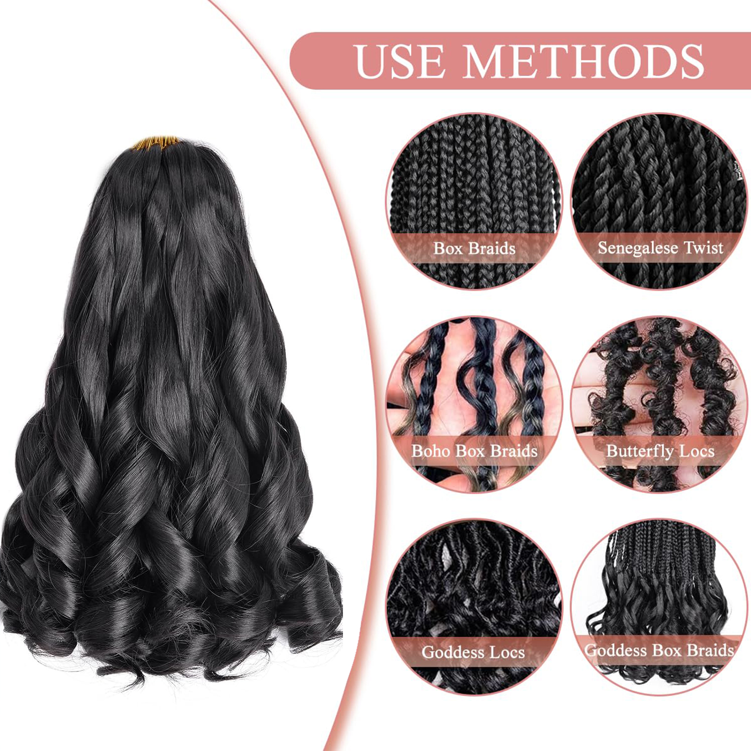 French Curly Braiding Hair 12/ - огляд і ціна Beret French Wool