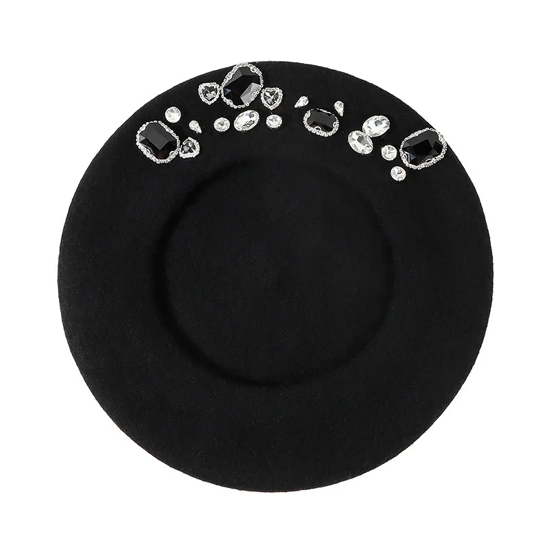 Stunning Rhinestone Wool Beret - огляд і ціна Beret French Wool