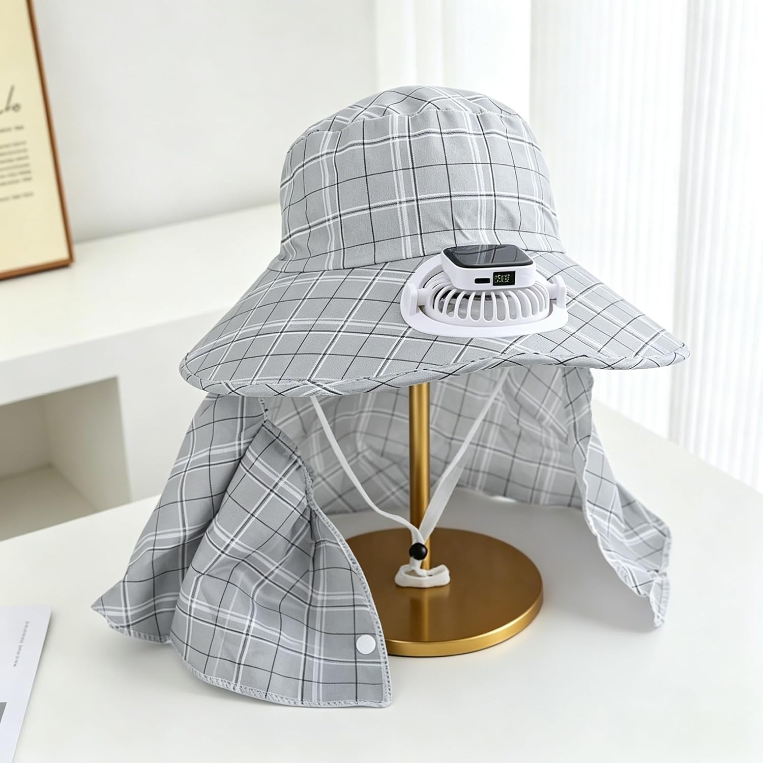1PC Solar Power Neck Guard Fan - огляд і ціна Visor Sun Hat