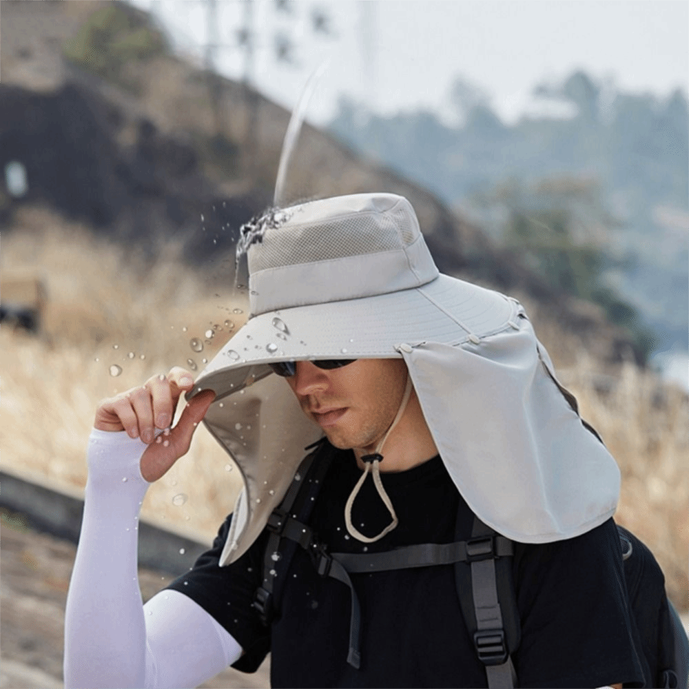 Simple Cloth Men Sun Hat Neck  - огляд і ціна Bucket Hat Cotton