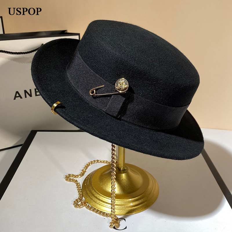 USPOP New Winter Hats Women Bl - огляд і ціна Fedora Hat Wool