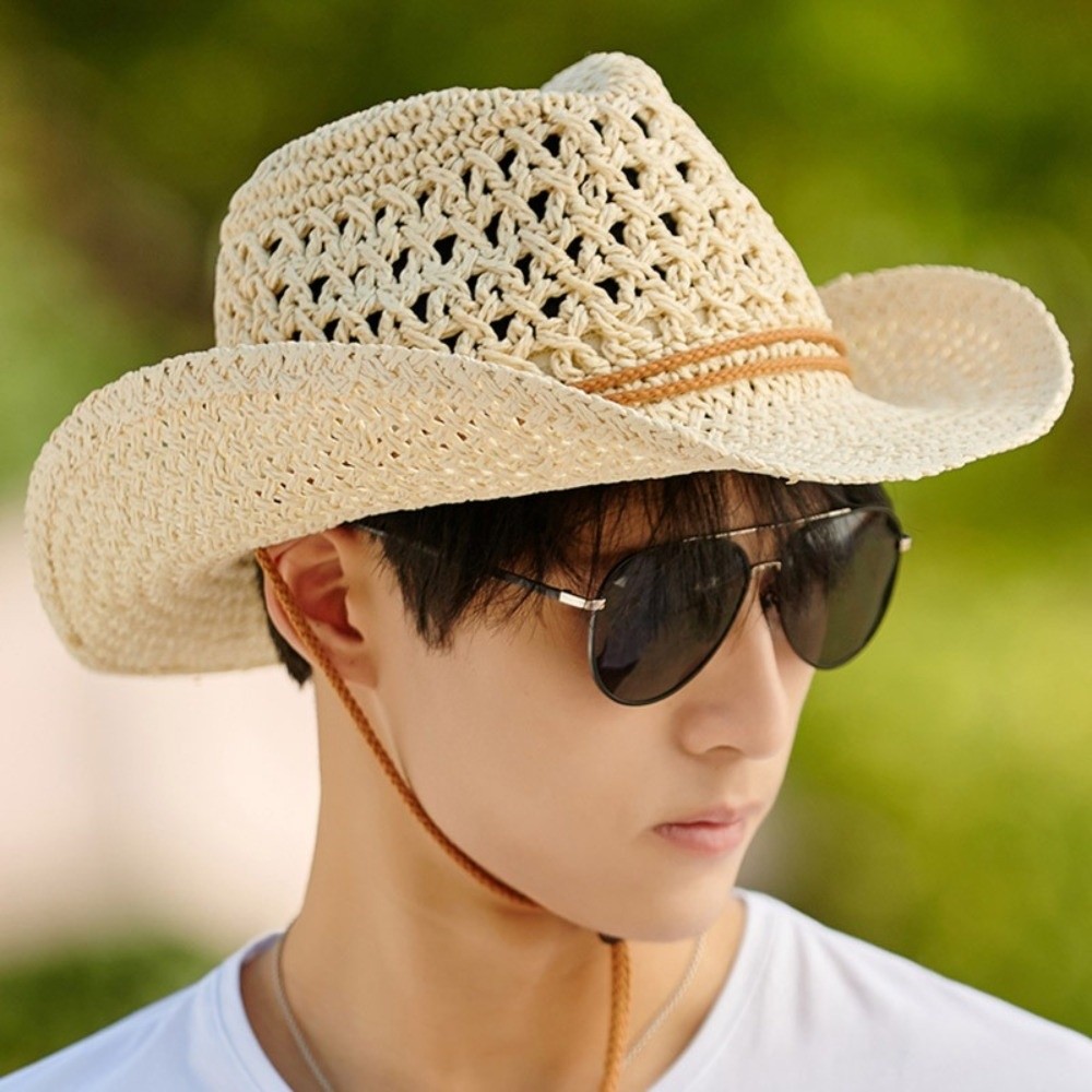 Retro Wide Brim Sunscreen Stra - огляд і ціна Cowboy Hat Straw