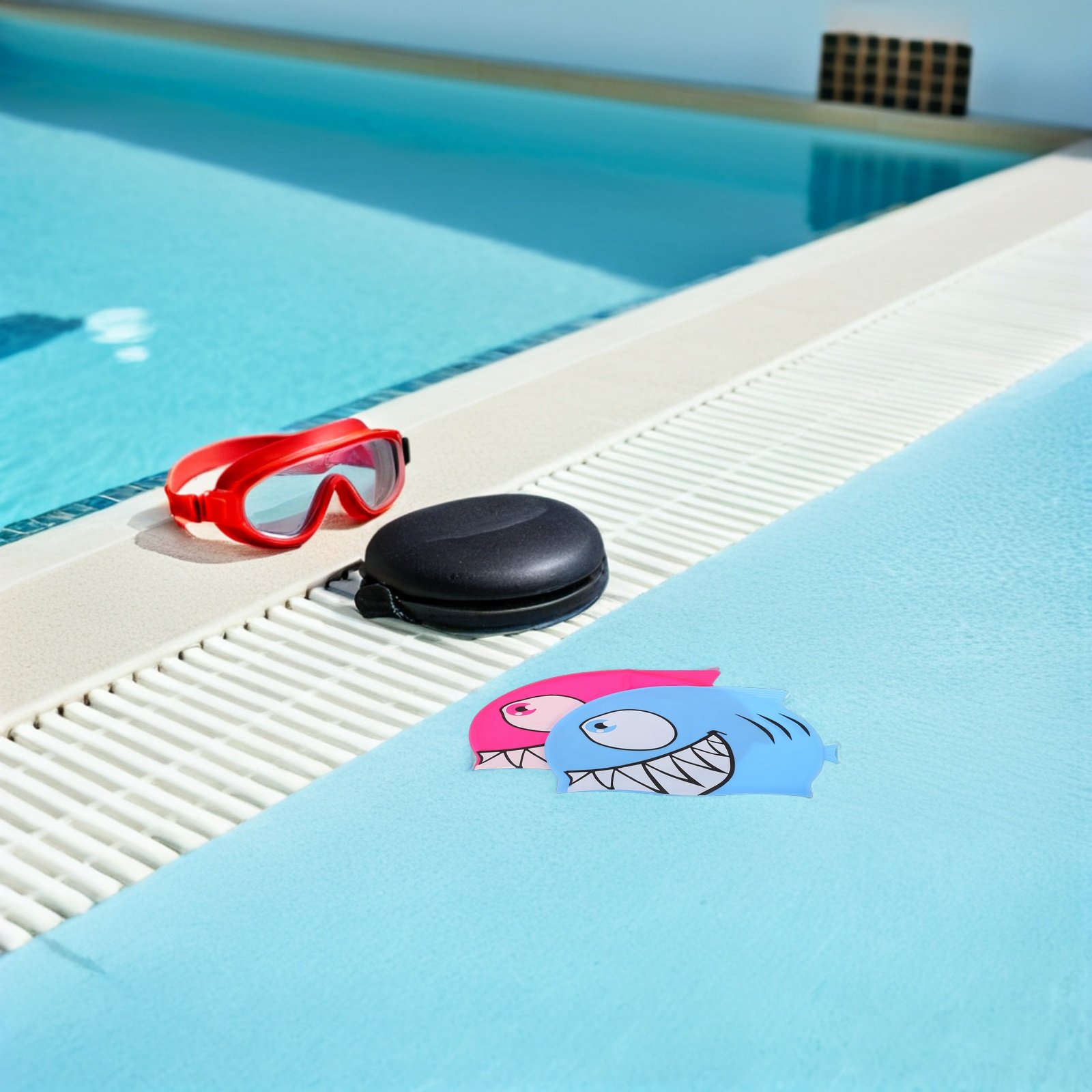 2Pcs Silicone Swim Cap Cartoon - огляд і ціна Swim Hat Silicone
