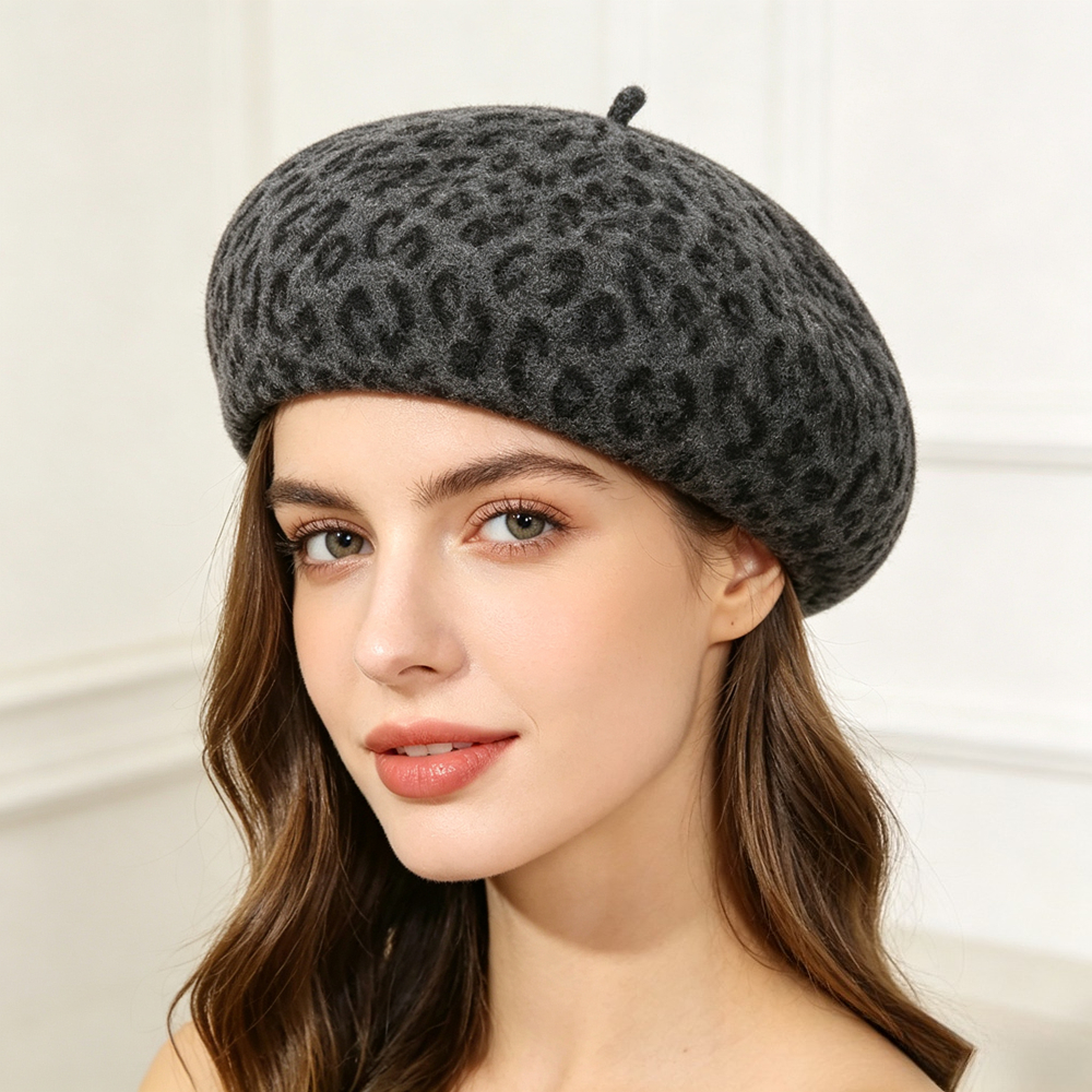 New Leopard Print Autumn Winte - огляд і ціна Beret French Wool