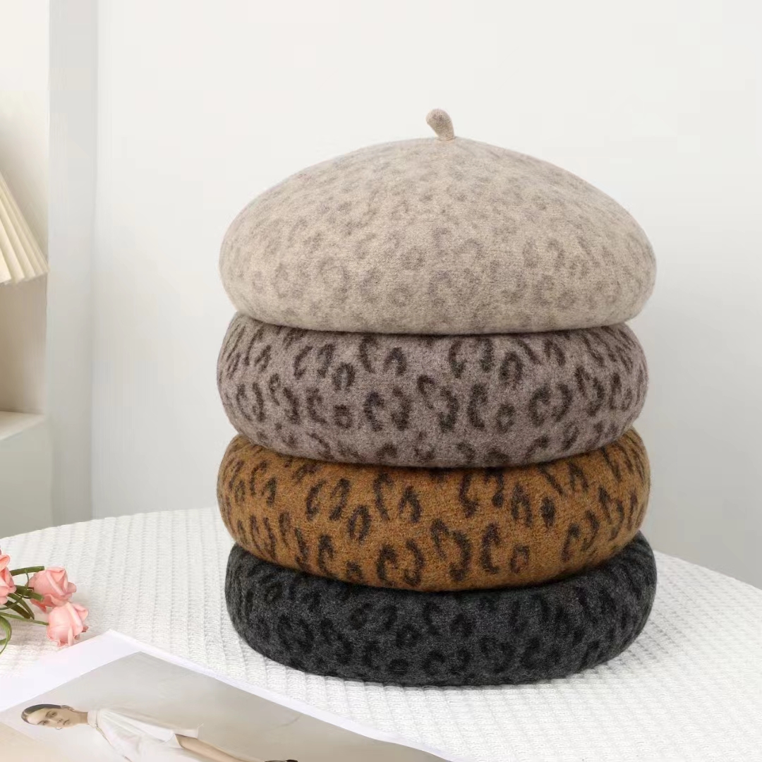 New Leopard Print Autumn Winte - огляд і ціна Beret French Wool