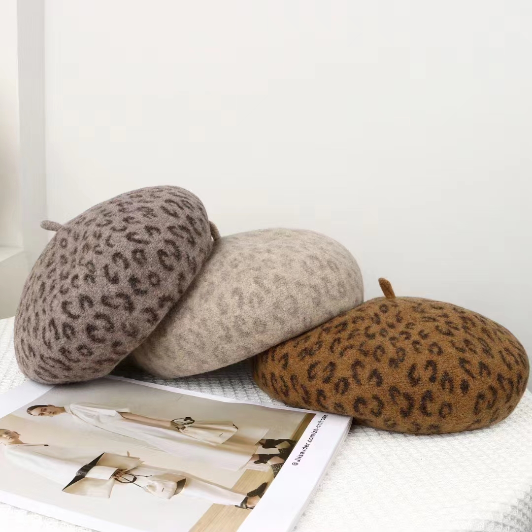 New Leopard Print Autumn Winte - огляд і ціна Beret French Wool