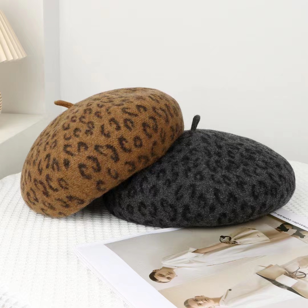 New Leopard Print Autumn Winte - огляд і ціна Beret French Wool