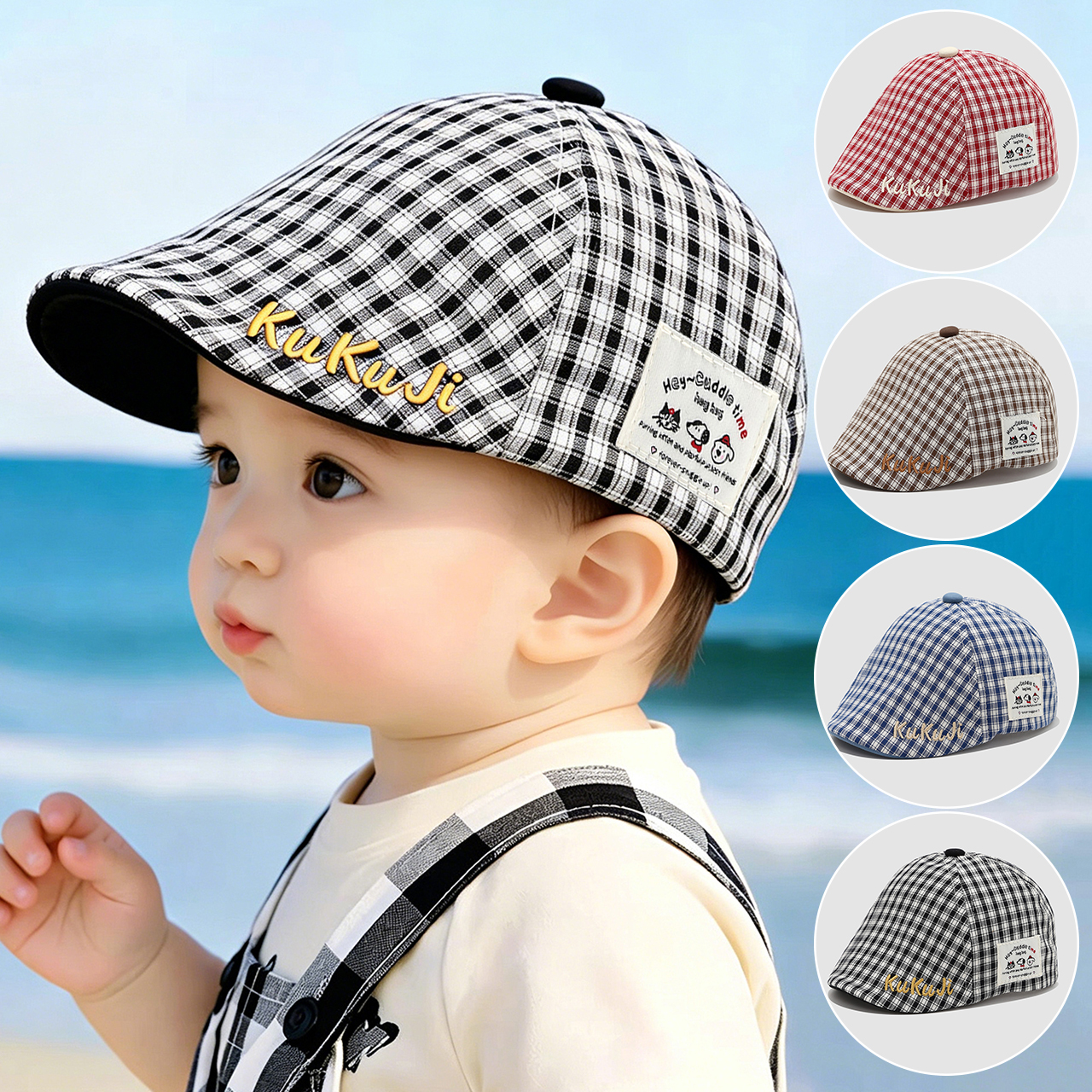 Fashion Children Checkered Ber - огляд і ціна Visor Sun Hat