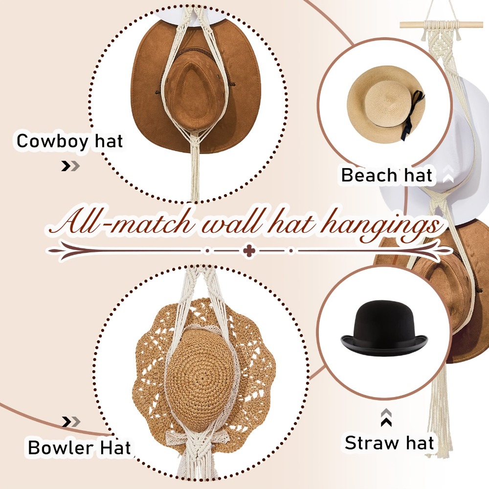 Bohemian Macrame Hat Hanger Ha - огляд і ціна Sun Hat Wide Brim