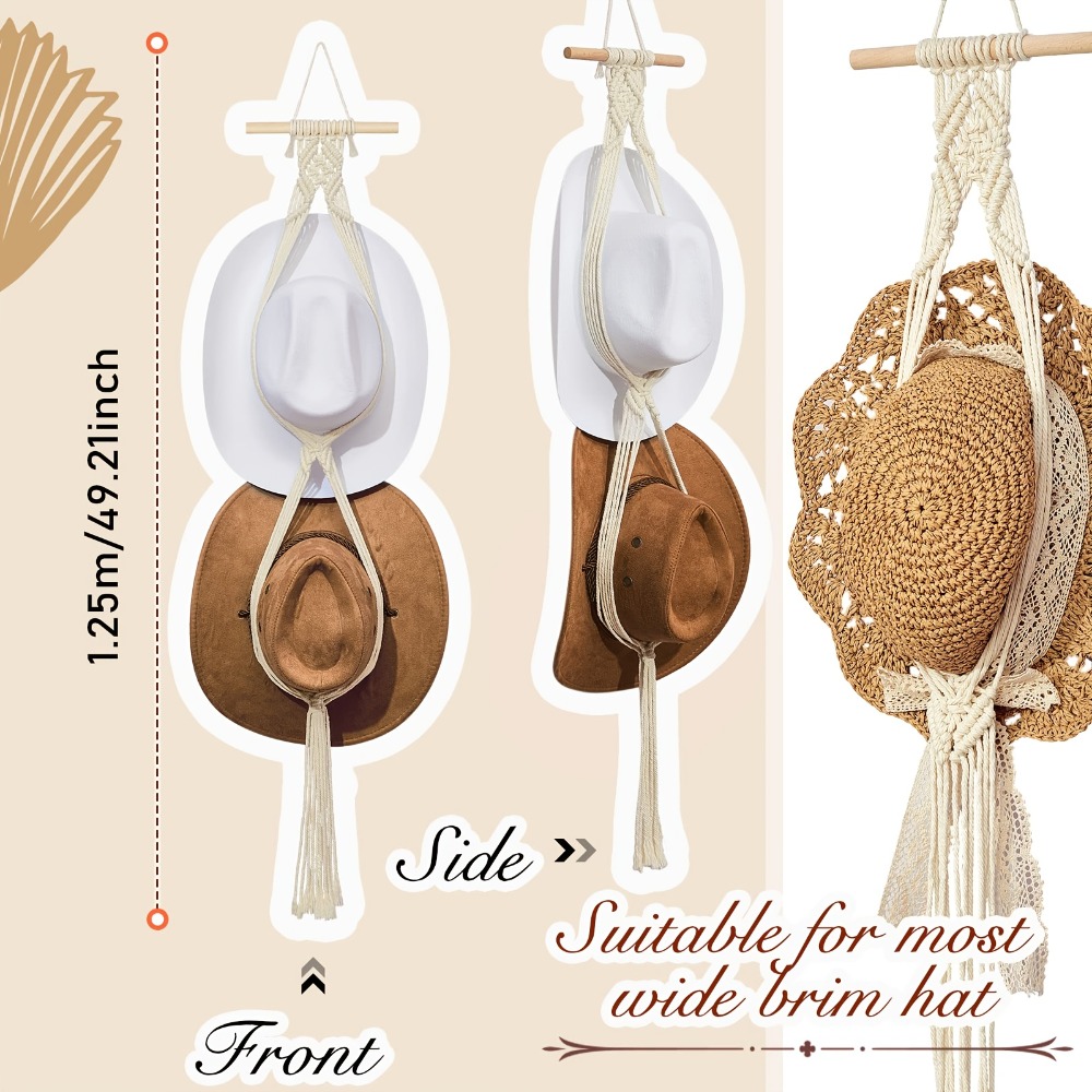 Bohemian Macrame Hat Hanger Ha - огляд і ціна Sun Hat Wide Brim