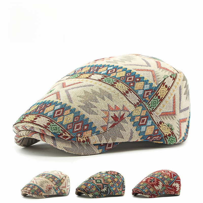 Ethnic Geometric Pattern Ivy F - огляд і ціна Newsboy Cap Ivy