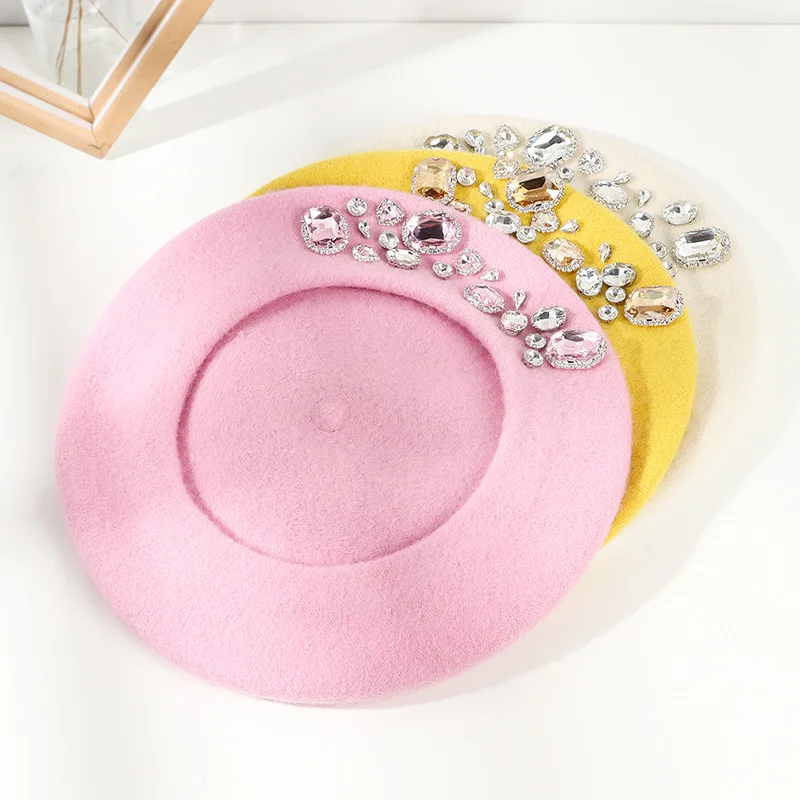 French Beret Thick Rhinestone  - огляд і ціна Beret French Wool