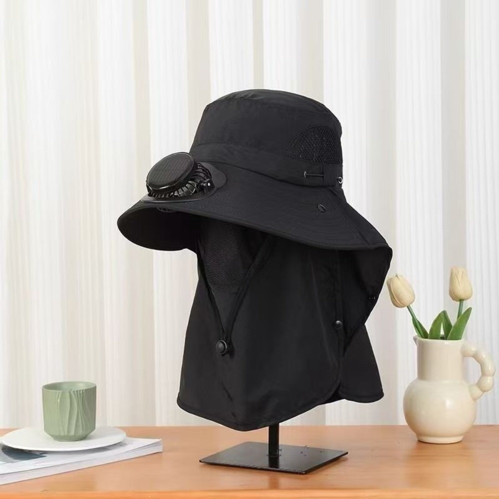 Portable Solar Rechargeable Fa - огляд і ціна Sun Hat Wide Brim