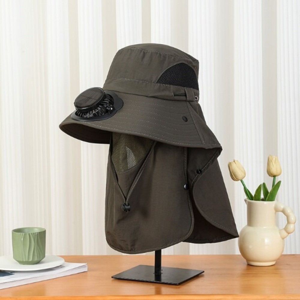 Portable Solar Rechargeable Fa - огляд і ціна Sun Hat Wide Brim
