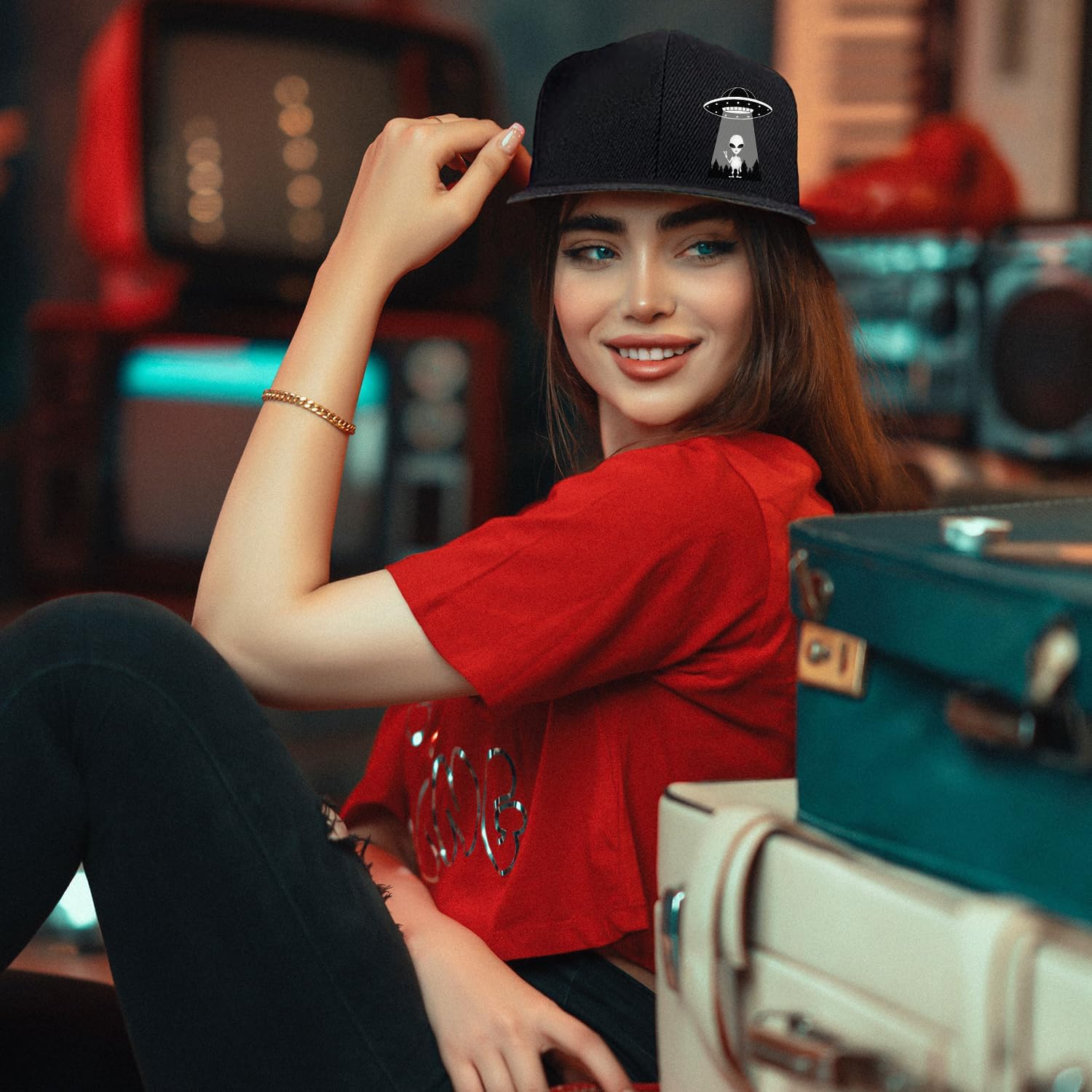 Ufo Aliens Snapback Hats for M - огляд і ціна Snapback Hat Flat