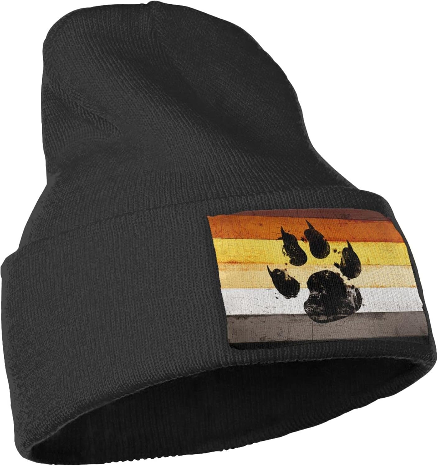 Gay Flag Bear paw LGBT Knit Be - огляд і ціна Beanie Cuffed Knit