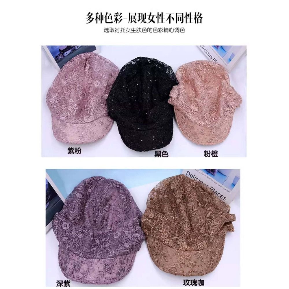Hollow Out Flower Beanie Cap B - огляд і ціна Baseball Cap Structured