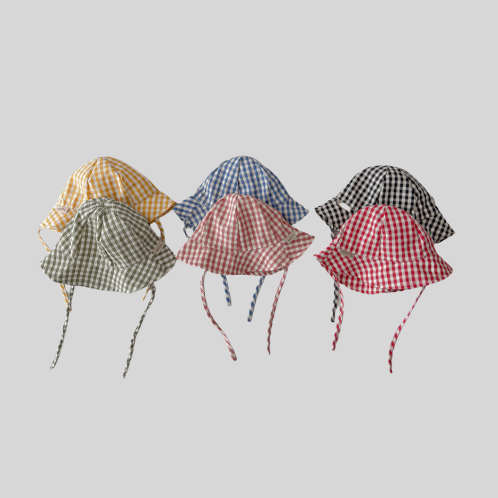 Ins Style Plaid Baby Bucket Ha - огляд і ціна Bucket Hat Cotton