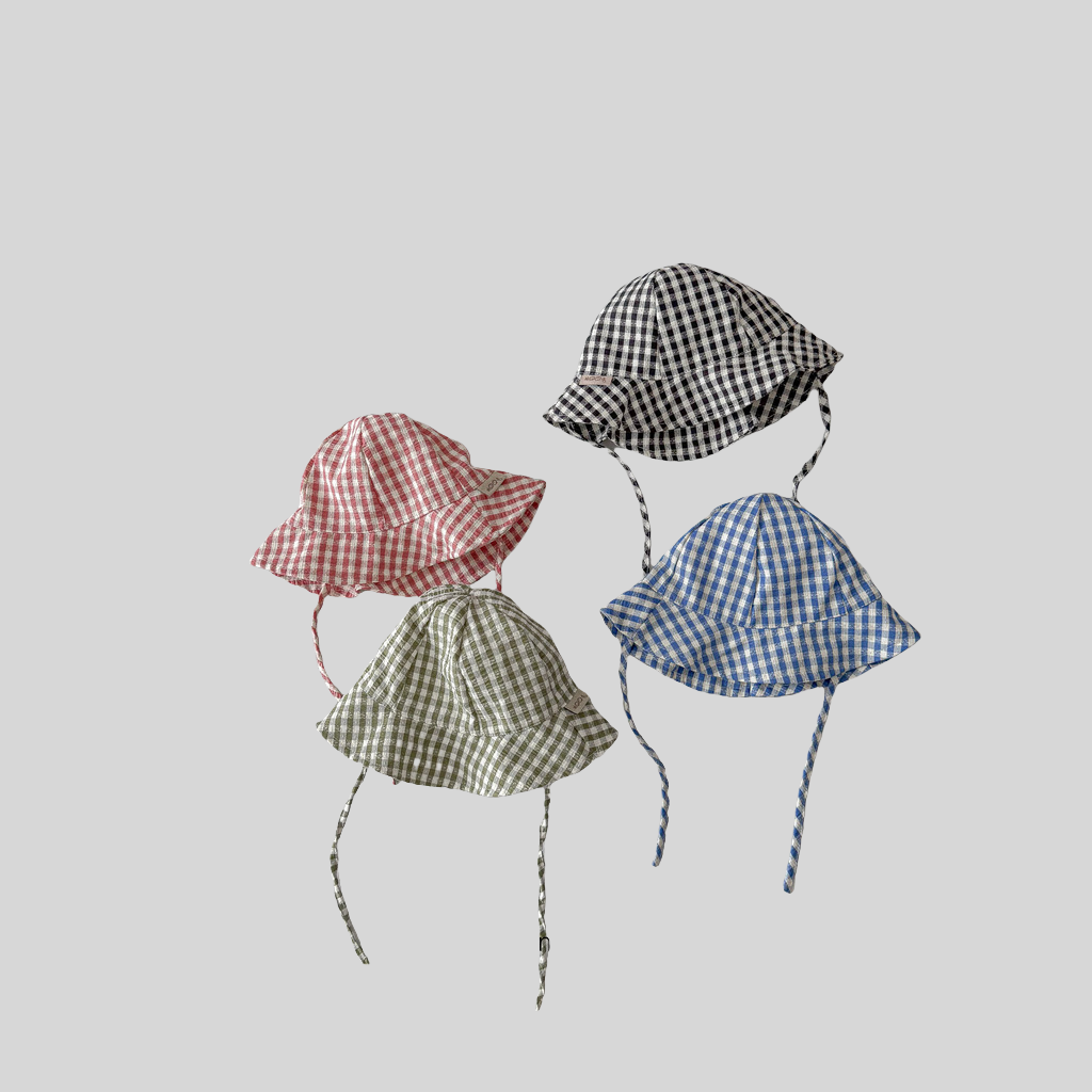 Ins Style Plaid Baby Bucket Ha - огляд і ціна Bucket Hat Cotton